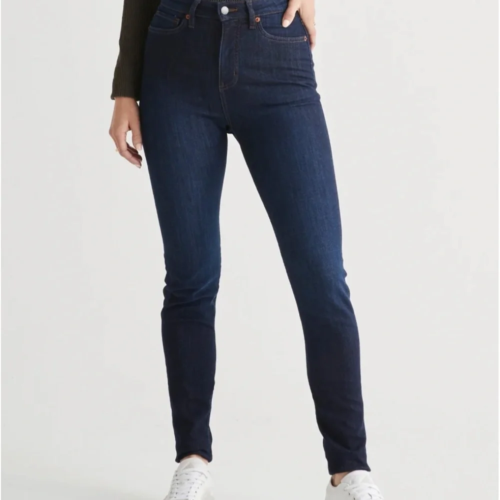 NWT DUER Women's Performance Denim High Rise Skinny in Dark Stone 27" x 31" - Picture 5 of 11